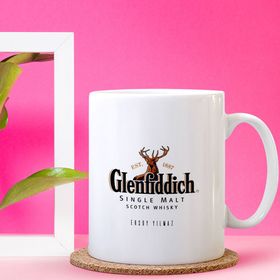Kişiye Özel Glenfiddich Whisky Beyaz Kupa Bardak