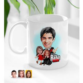 Kişiye Özel Godfather Baba ve Kızlar Karikatürlü Beyaz Kupa