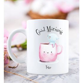Kişiye Özel Good Morning Tasarımlı Beyaz Kupa Bardak