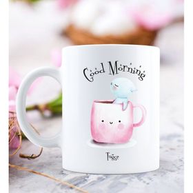 Kişiye Özel Good Morning Tasarımlı Beyaz Kupa Bardak