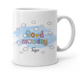 Kişiye Özel Good Morning Tasarımlı Beyaz Kupa