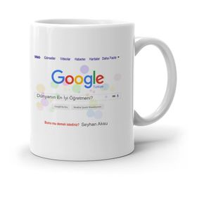 Kişiye Özel Google Dünyanın En İyi Öğretmeni Beyaz Kupa Bardak