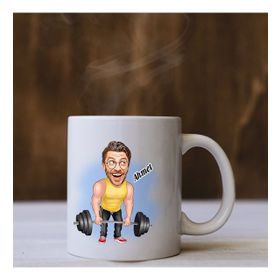 Kişiye Özel Halterci Karikatürlü Kupa Bardak