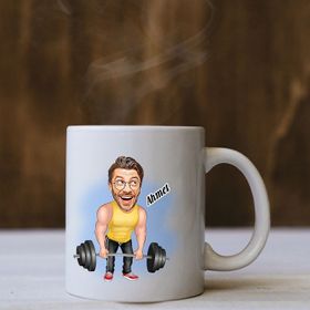 Kişiye Özel Halterci Karikatürlü Kupa Bardak