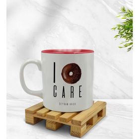 Kişiye Özel I Dont Care Tasarımlı İçi Kırmızı Renkli Model 1 Kupa