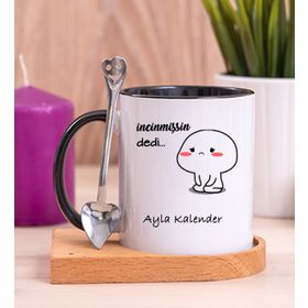 Kişiye Özel İncinmişsin Siyah Kupa Bardak
