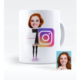 Kişiye Özel Instagram-2 Beyaz Kupa Bardak