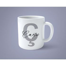 Kişiye Özel İsimli C Harfi Baskılı Kupa Bardak