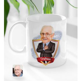 Kişiye Özel İsimli Dede Karikatürlü Beyaz Kupa