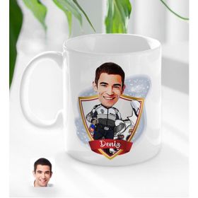 Kişiye Özel İsimli Erkek Yunus Polisi Karikatürlü Beyaz Kupa
