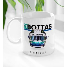 Kişiye Özel İsimli F1 Bottas Tasarımlı Beyaz Kupa