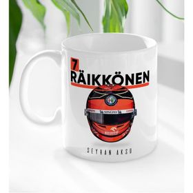 Kişiye Özel İsimli F1 Raikkönen Tasarımlı Beyaz Kupa