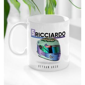 Kişiye Özel İsimli F1 Ricciardo Tasarımlı Beyaz Kupa