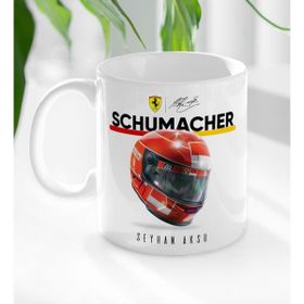 Kişiye Özel İsimli F1 Schumacher Tasarımlı Beyaz Kupa