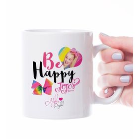 Kişiye Özel İsimli Jojo Siwa Be Happy Beyaz Kupa Bardak