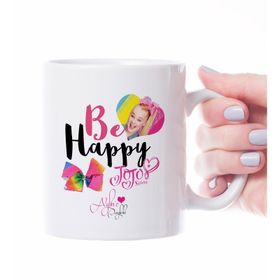Kişiye Özel İsimli Jojo Siwa Be Happy Beyaz Kupa Bardak