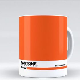 Kişiye Özel İsimli Pantone 1462 Beyaz Kupa Bardak