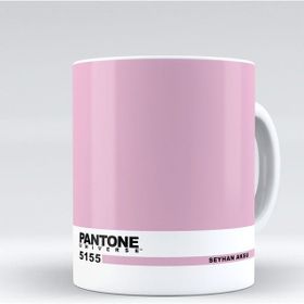 Kişiye Özel İsimli Pantone 5155 Beyaz Kupa Bardak