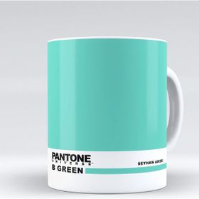 Kişiye Özel İsimli Pantone B Green Beyaz Kupa Bardak