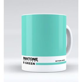 Kişiye Özel İsimli Pantone B Green Beyaz Kupa Bardak