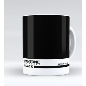 Kişiye Özel İsimli Pantone Black Beyaz Kupa Bardak