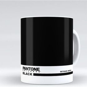 Kişiye Özel İsimli Pantone Black Beyaz Kupa Bardak
