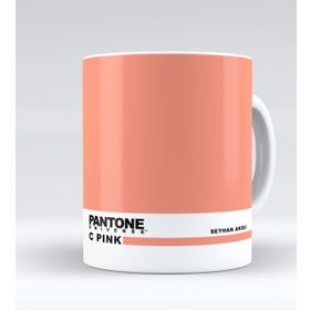 Kişiye Özel İsimli Pantone C Pink Beyaz Kupa Bardak