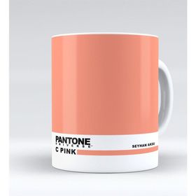 Kişiye Özel İsimli Pantone C Pink Beyaz Kupa Bardak