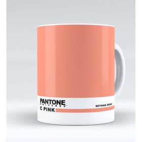 Kişiye Özel İsimli Pantone C Pink Beyaz Kupa Bardak