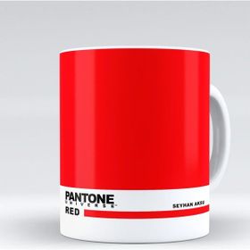 Kişiye Özel İsimli Pantone Red Beyaz Kupa Bardak