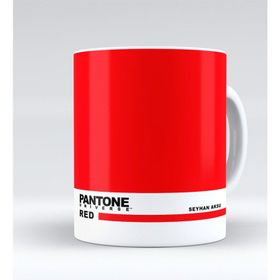 Kişiye Özel İsimli Pantone Red Beyaz Kupa Bardak