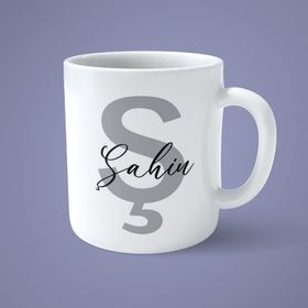 Kişiye Özel İsimli S Harfi Baskılı Kupa Bardak