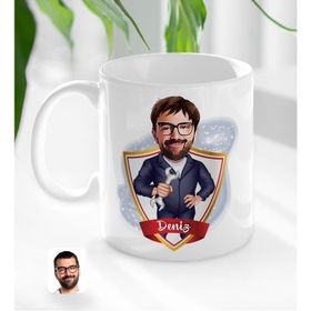Kişiye Özel İsimli Tamirci Karikatürlü Beyaz Kupa