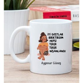 Kişiye Özel İyi Dostlar Biriktirdim Beyaz Kupa