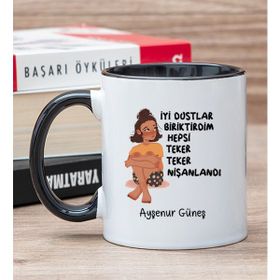 Kişiye Özel İyi Dostlar Biriktirdim Siyah Kupa