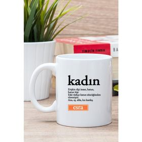 Kişiye Özel Kadın Kelime Anlamı Beyaz Kupa