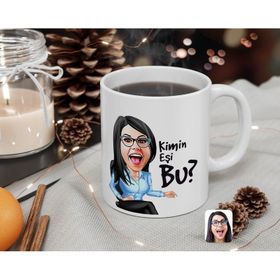 Kişiye Özel Kadın Kimin Eşi Bu Karikatürlü Beyaz Kupa Bardak