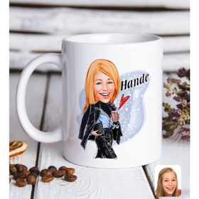 Kişiye Özel Kadın Moda İkonu Karikatürlü Beyaz Kupa Bardak