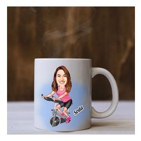 Kişiye Özel Kadın Sporcu Karikatürlü Kupa Bardak
