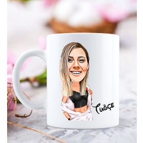 Kişiye Özel Kadın Sporcu Karikatürlü Kupa Bardak