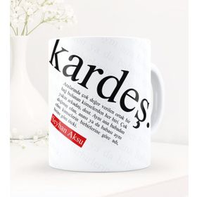 Kişiye Özel Kardeş Temalı Beyaz Kupa Bardak