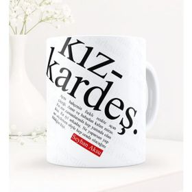 Kişiye Özel Kardeş Temalı Beyaz Kupa Bardak