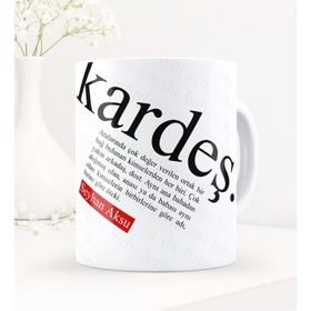 Kişiye Özel Kardeş Temalı Beyaz Kupa Bardak