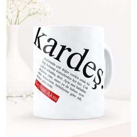 Kişiye Özel Kardeş Temalı Beyaz Kupa Bardak