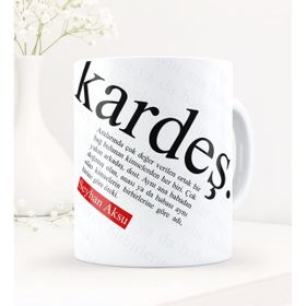 Kişiye Özel Kardeş Temalı Beyaz Kupa Bardak