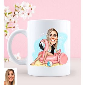 Kişiye Özel Karikatürlü Tatil Tasarımlı Beyaz Kupa Bardak