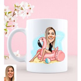 Kişiye Özel Karikatürlü Tatil Tasarımlı Beyaz Kupa Bardak
