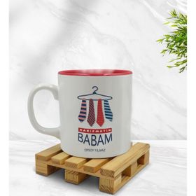 Kişiye Özel Karizmatik Babam Tasarımlı İçi Kırmızı Renkli Model 1 Kupa