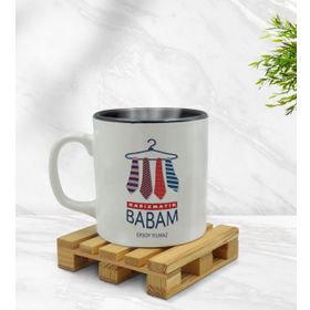 Kişiye Özel Karizmatik Babam Tasarımlı İçi Siyah Renkli Model 1 Kupa