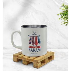 Kişiye Özel Karizmatik Babam Tasarımlı İçi Siyah Renkli Model 1 Kupa